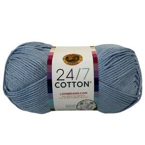Lion Brand Yarns 24/7 Cotton Sky Ciel 1071 3.5 oz 185 Yards